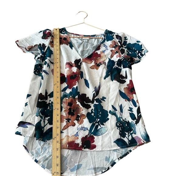 A New Day polyester short flutter sleeve v-neck lined blouse, plus size medium - Picture 6 of 7